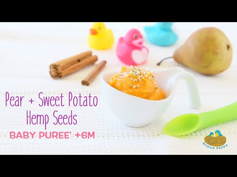 Sweet potato and pear baby puree recipe 6M