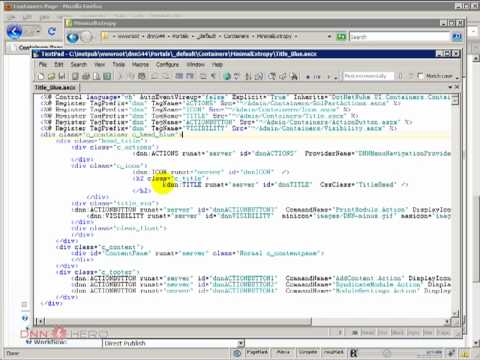 DotNetNuke Tutorial, Dissecting a container - Video #83
