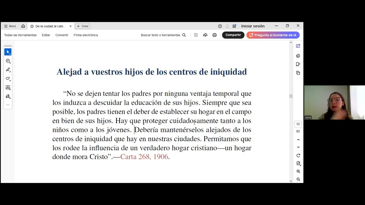 DE LA CIUDAD AL CAMPO. Escuela Sabática. Tema 3. Laura Navarrete.