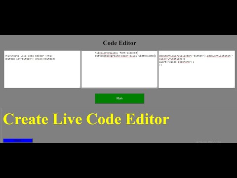 Create A Jshtmlcss Live Code Editor Like Jsfiddle Codepen Html Css Tutorial