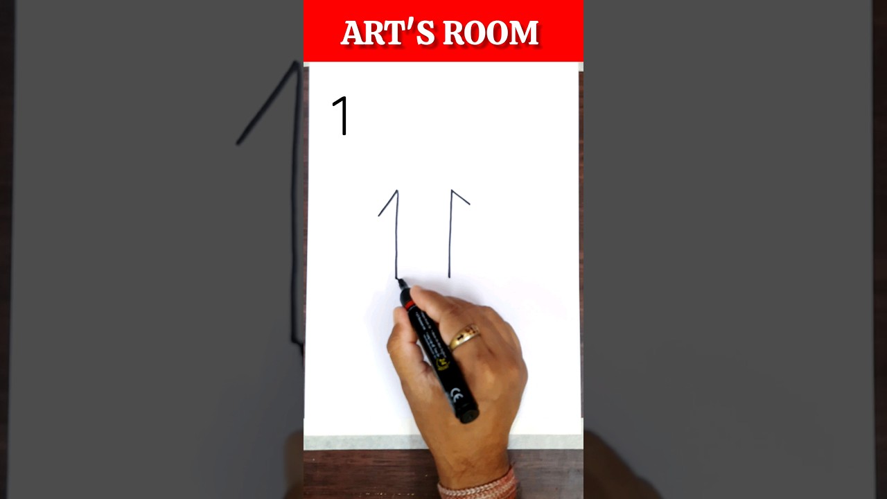 Easy Rocket Drawing With Number 1 #shorts #youtubeshorts #artsroom