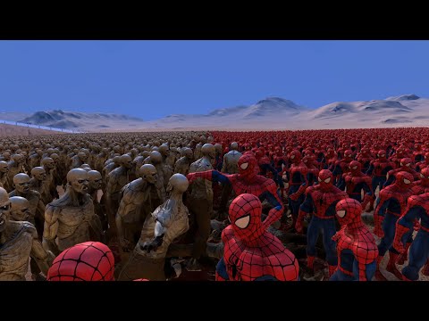 5000 Spiderman VS 30000 Zombies Ultimate Epic Battle Simulator