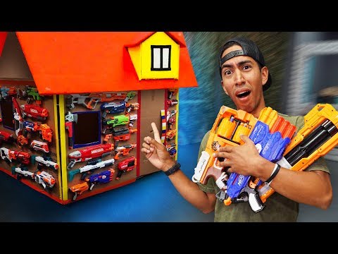 NERF Box Fort Mansion Challenge! Video