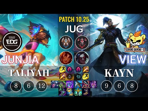 EDG JunJia Taliyah vs SG-S View Kayn Jungle - KR Patch 10.25