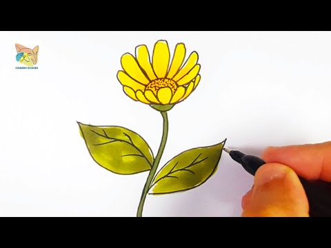 comment dessiner une fleur de printemps