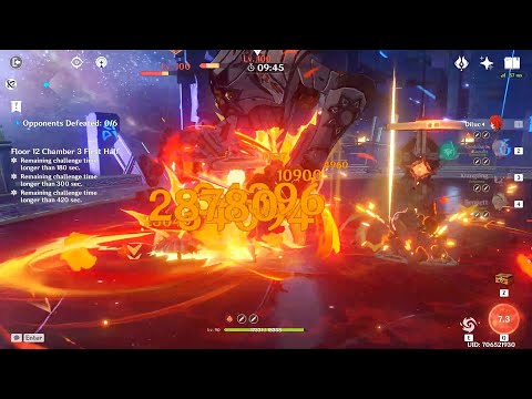 Diluc, Xiangling AND kazuha Real Pyro Tornado, That Is Amazing, Abyss Floor 12-3 Genshin Impact