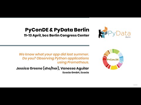 Jessica Greene (she/her) Vanessa Aguilar: Observing Python applications using Prometheus
