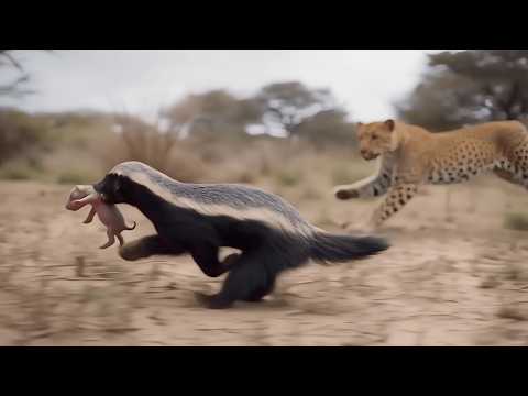 Mother Badger Escapes With Her Baby in Her Jaws