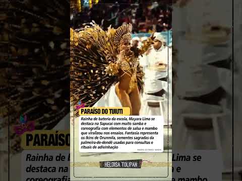 Mayara Lima, Rainha de bateria da escola Paraíso do Tuiuti desfila na Sapucaí