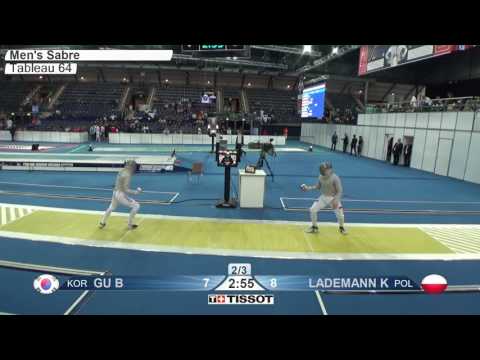 FE M S Individual Leipzig GER World Championships 2017 T64 28 yellow GU KOR vs LADEMANN POL