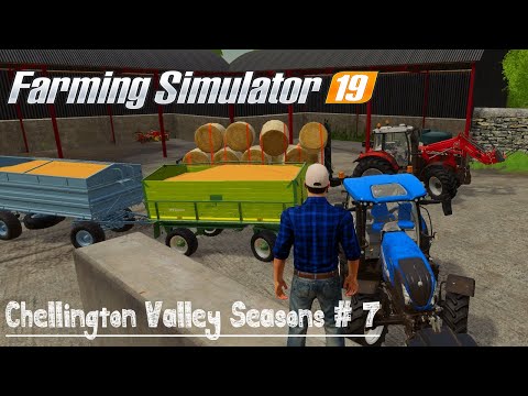 Round bale baling & Buying a new trailer ⭐Chellington Valley Seasons # 7⭐FS19 TimeLapse