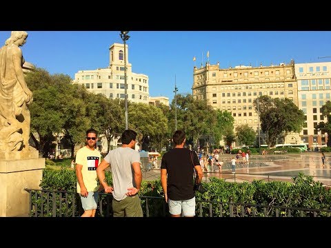 Caminhando em Barcelona: Plaza de Cataluña - Praça Principal da Cidade: Espanha
