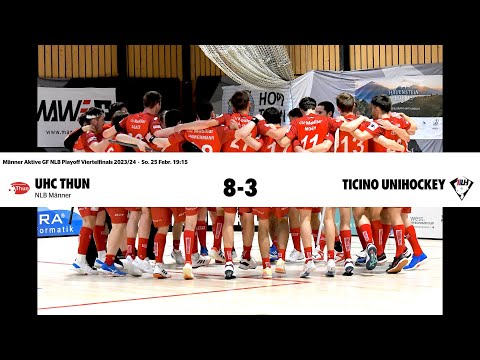 NLB Herren / Saison 23/24, Playoff Viertelfinal, Spiel 3 / UHC Thun - Ticino Unihockey / 25.02.2024