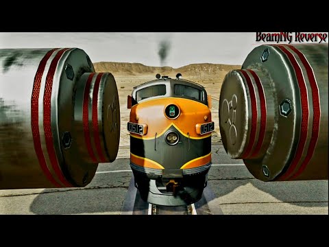 Hydraulic Press vs Trains #4 -BeamNG Drive
