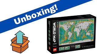 YouTube thumbnail: LEGO Art World Map Unboxing! (Set 31203)