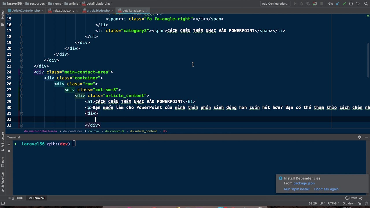 Bài 49.1 - Chi tiết bài viết - Website bán hàng laravel