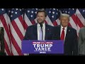 Donald Trump congratulates JD Vance when declaring victory in 2024 presidential election