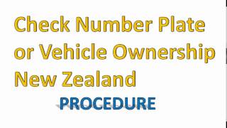 Check NZ Vehicle Ownership or Number Plates