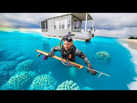 14 Day House Boat Survival.. Spearfishing the REEF!! (loaded with fish)