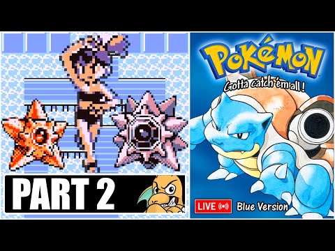 Pokemon Blue Walkthrough Part 2 NUZLOCKE - VS Gym Leader Misty