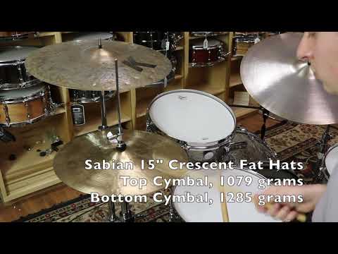 Sabian Crescent 15" Fat Hats - Demo of Exact Cymbal - Top - 1079g - Bottom - 1285g