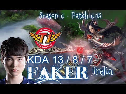SKT T1 Faker IRELIA vs GANGPLANK Top - patch 6.13 KR Ranked | League of Legends