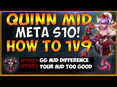 HOW TO 1V9 WITH QUINN MID! BEST LANE FOR HER IN SEASON 10 (BEST CARRY POTENTIAL) - League of Legends