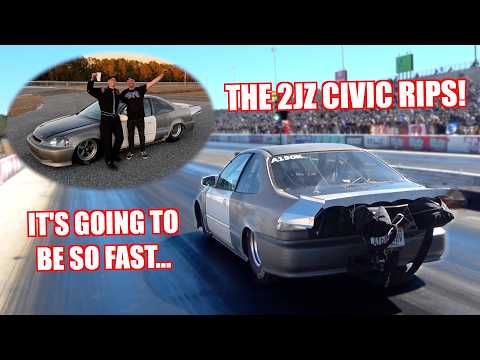 We FINISHED Sick Week With Our FASTEST Pass In The 2JZ Civic!
