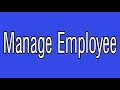 Manage Employee demo