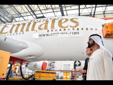 محمد بن راشد يزور مصنع طائرات إيرباص بمدينة هامبورغ