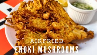 Airfried Enoki Mushrooms / Crispy and Delicious Enoki Mushrooms / Air fryer Recipe / Leney Kitchen