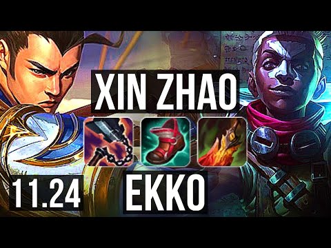 XIN ZHAO vs EKKO (JNG) | Rank 4 Xin, 16/4/7, Dominating, Rank 22 | KR Challenger | 11.24