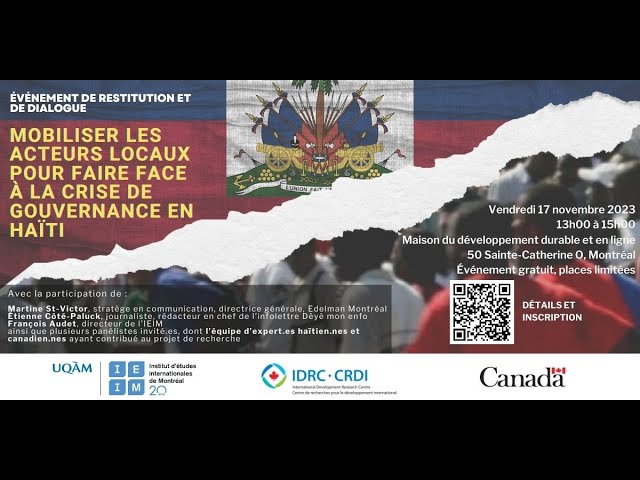 Conférence: «Mobiliser les acteurs locaux pour faire face à la crise de gouvernance en Haïti»