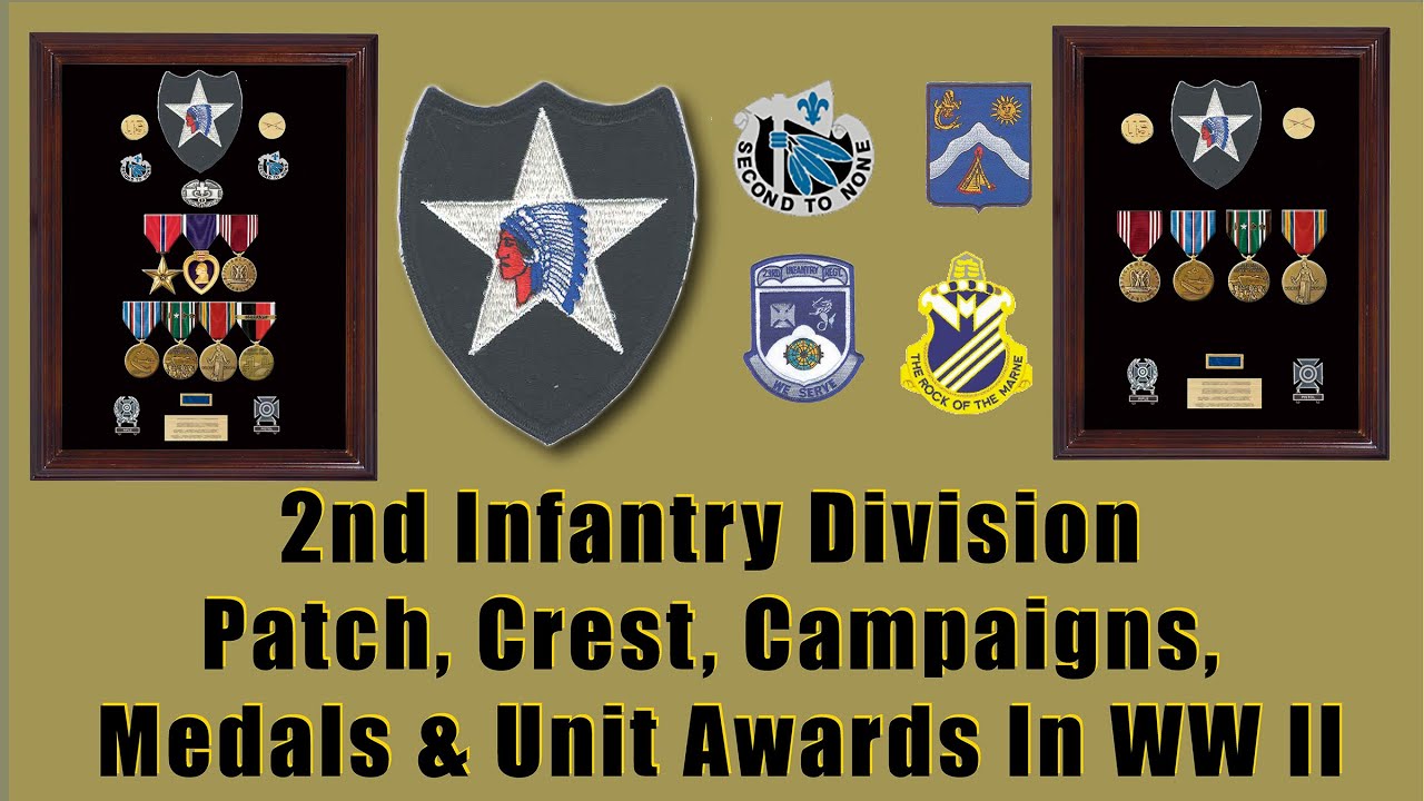 2nd Infantry “Indianhead” Division, WW 2 Veterans' Patch, Crest, Basic Medals and Unit Awards!