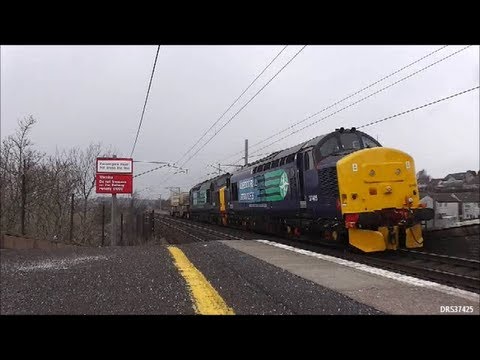 37405 Returns to Scotland with 37402 on 6M22 at Carluke: 10/4/13