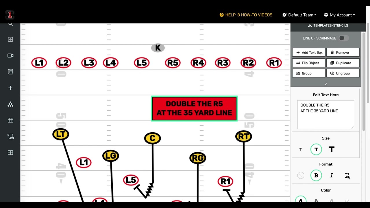 FirstDown PlayBook Coaching Notes & Text Box