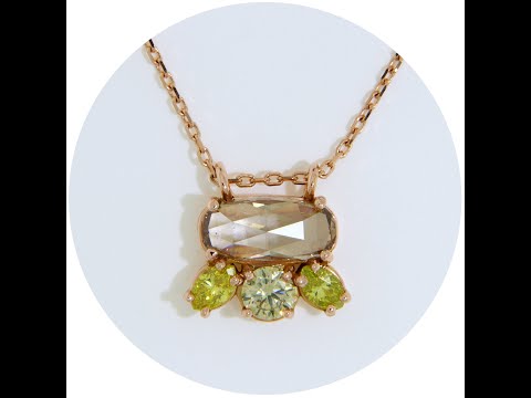 Colier Aur Roz 14k Diamante Fancy Color Naturale - Design de Exceptie