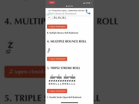 Mr. Gore breaks down multiple bounce and double stroke open roll rudiments