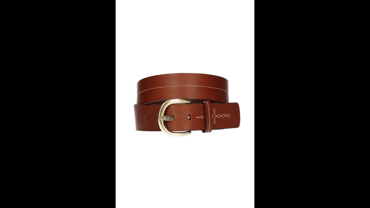 Cinturón pespunte central marrón