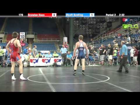 Cadet 170 - Brandon Haas (Iowa) vs. Wyatt Koelling (Utah)