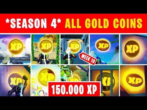 All 10 GOLD XP COINS in Season 4 (150.000 FREE XP)