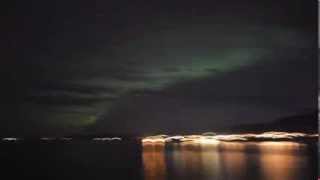 preview picture of video '沿岸急行船（Hurtigruten）から見たオーロラ'