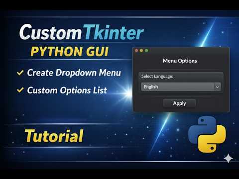 Create A Dropdown Widget In Python Using Customtkinter Step By Step Gui Tutorial