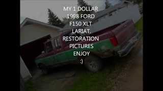 preview picture of video 'MY 1 DOLLAR 1989 FORD F150 XLT LARIAT RESTORE  WITH RUSTOLEUM ROLL ON $50 DOLLAR PAINT JOB'