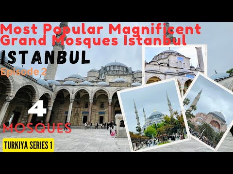 The four magnificent grand mosques of Istanbul. By architect Mimar Sinan of Ottomans