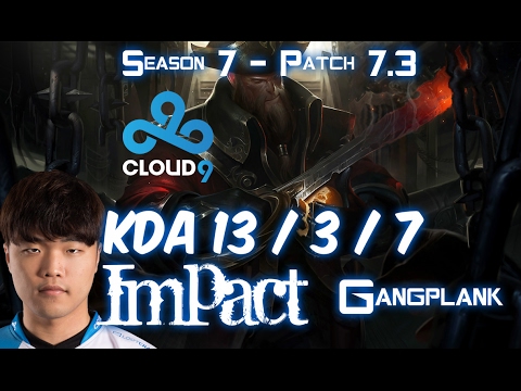 C9 Impact GANGPLANK vs WARWICK Top - Patch 7.2 NA Ranked