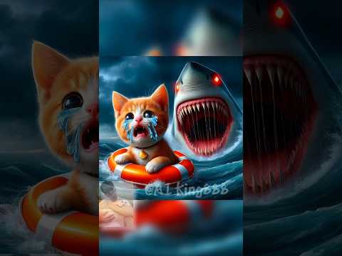 ????????Hero Muscle Cat Fights Shark to save Kitten????????