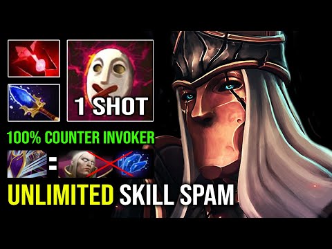 UNLIMITED SKILL SPAM AoE Last Word Silence 100% Counter Invoker with Full Aghanim Silencer Dota 2