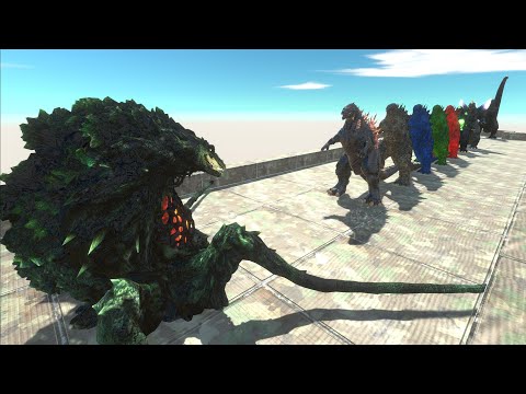 BIOLLANTE VS GHIDORAH LAVA DEATH FALL - Animal Revolt Battle Simulator