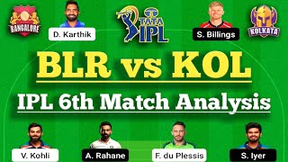 BLR VS KOL Dream11 Team  | BLR VS KOL Dream11 |  Dream11 Today Match Prediction